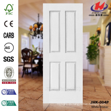 JHK-004P Mordern Diseño Textura de grano de madera Decorativo blanco Primer puerta piel Mejor hacer